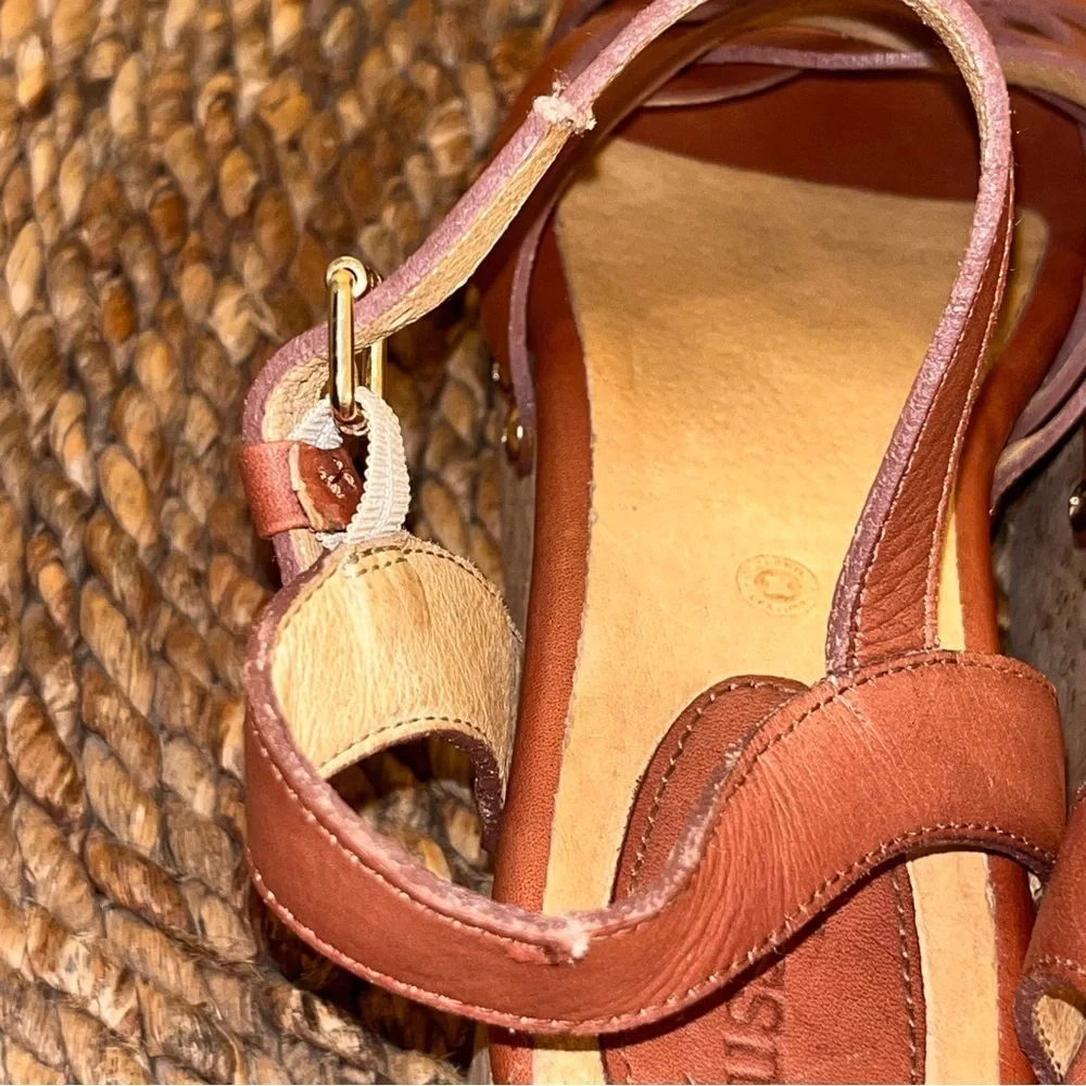 Bussola Mansfield Mavis Brown Leather Wedges 10 or 41